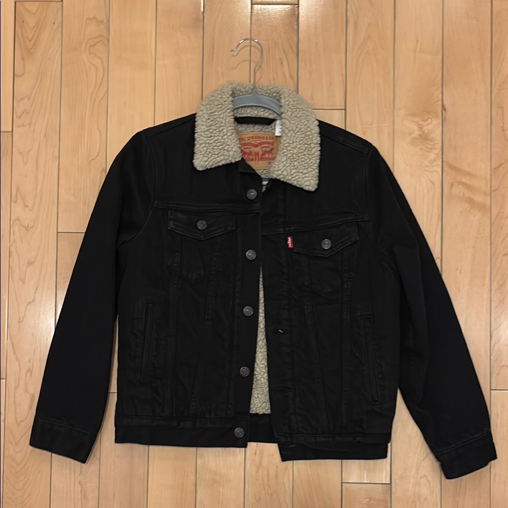Levi's Black Sherpa-Lined Denim Jacket